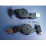 2in1 Retractable USB mini/micro cable for samsung galaxy/HTC/Balckberry/table PC PT-005C-03